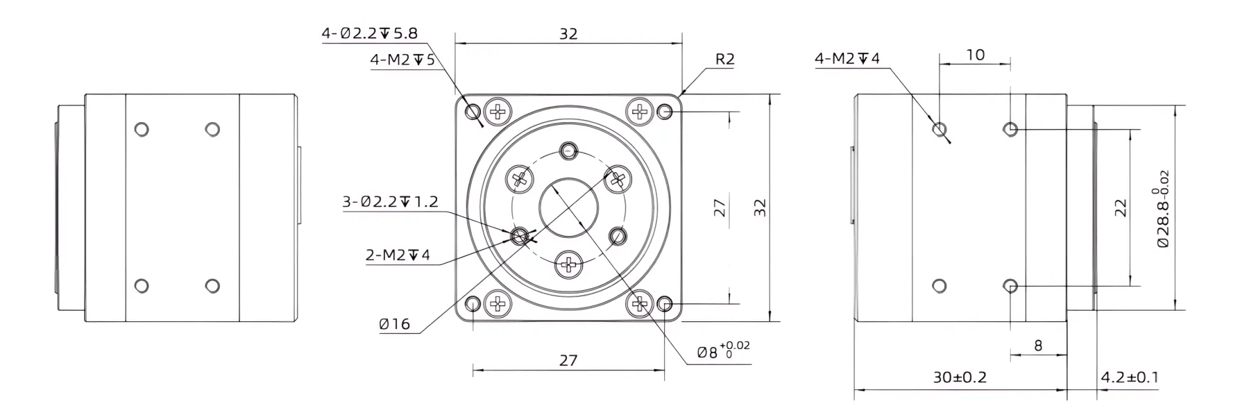PP05 Planetary Joint Module Outline and Mounting Dimensions
