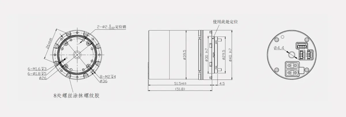 Engineering assembly views of robot joint module components